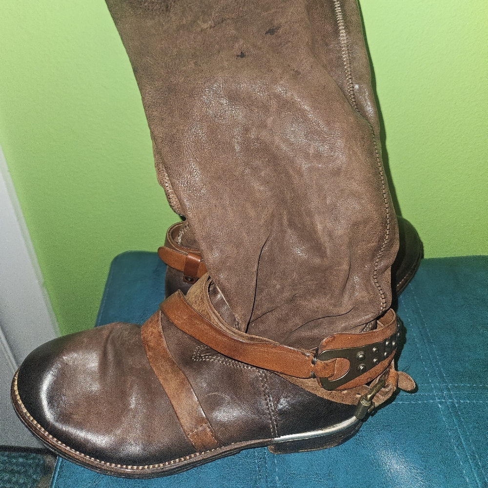 A.S.98 Italian Leather Boots Size 38 Saddle Brown
